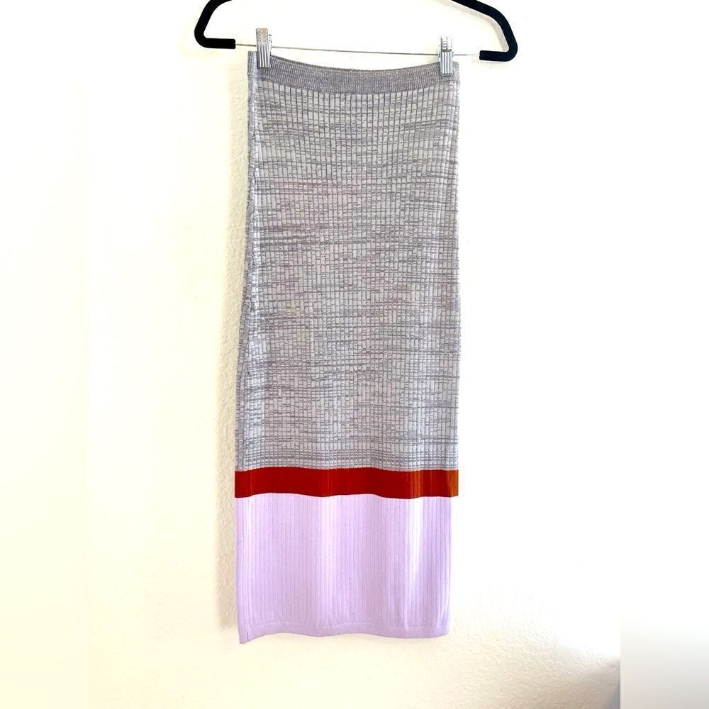 Free People Color Block Stop and Star Knit MIDI Skirt with Slit Size S - Picture 4 of 7